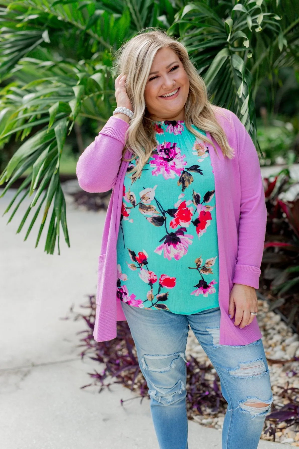 Time To Be Alive Drape Cardigan- Orchid