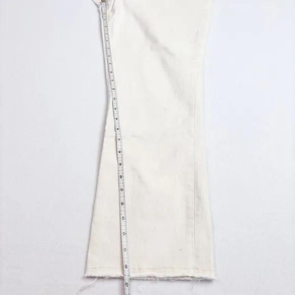 Tory Burch Straight Leg Raw Hem Cream 5 Pocket Jeans Size 31