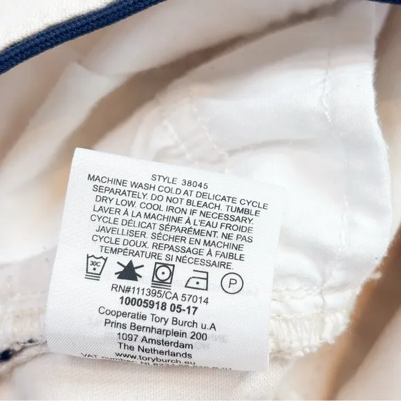 Tory Burch Straight Leg Raw Hem Cream 5 Pocket Jeans Size 31
