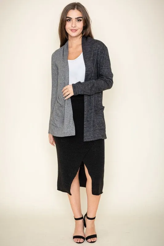 Two Tone Knit Cardigan