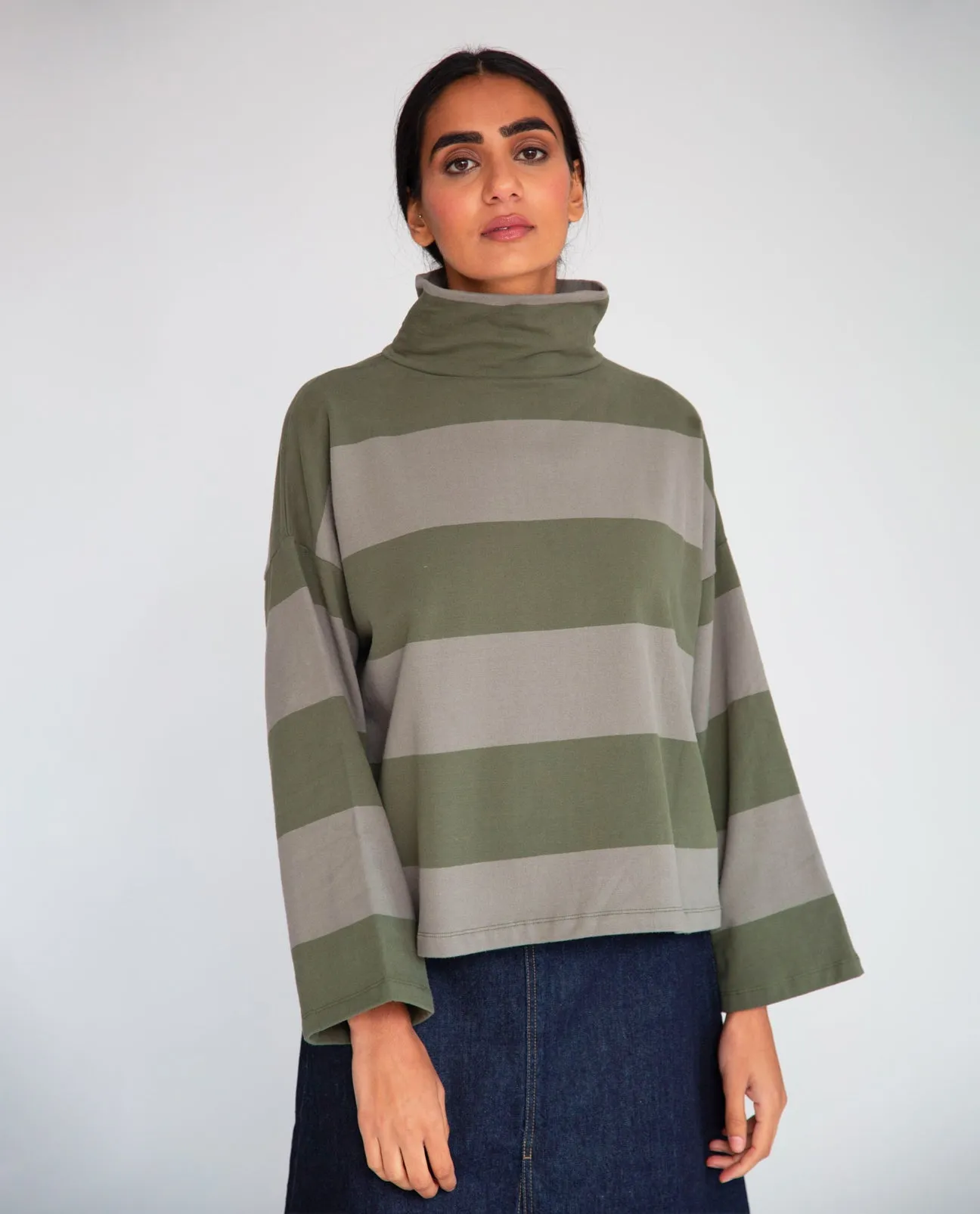 Ula-Sue Organic Cotton Top In Army & Khaki