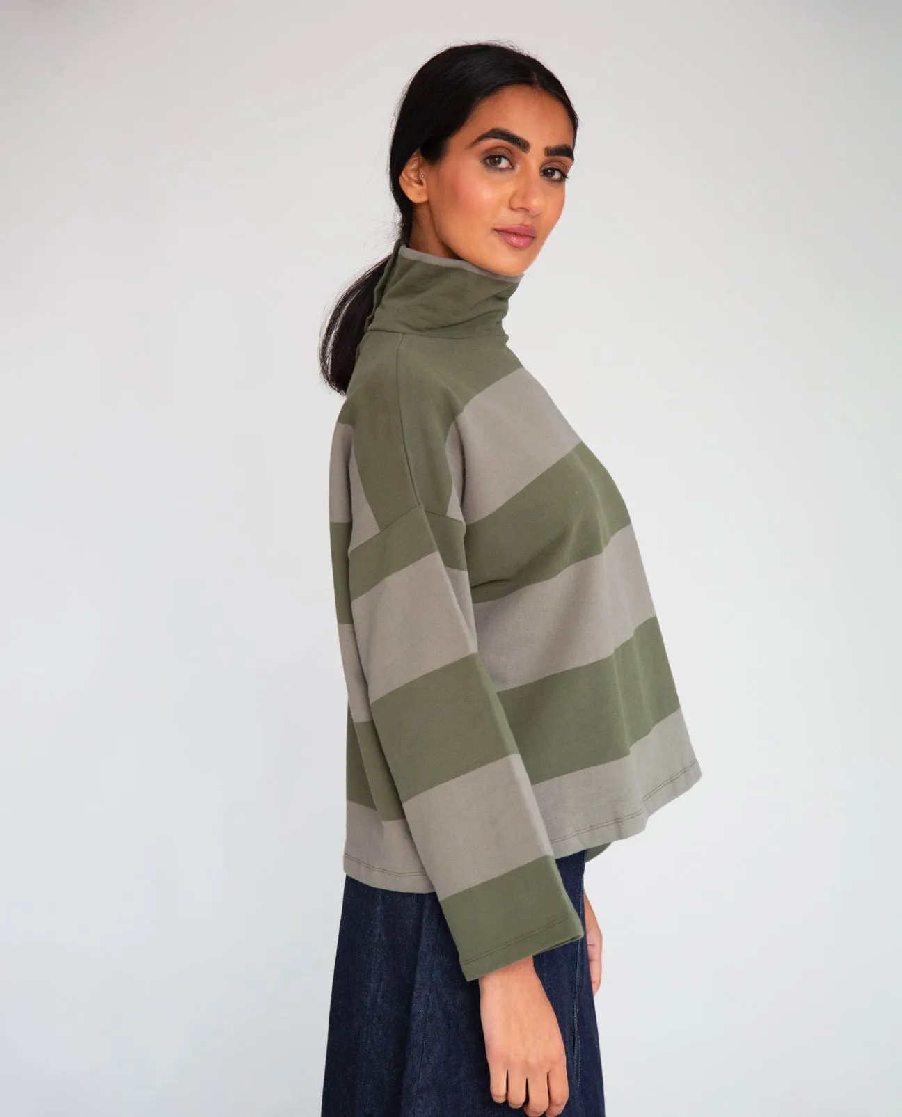 Ula-Sue Organic Cotton Top In Army & Khaki
