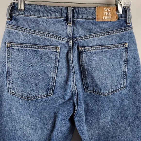 We The Free Jeans Womens 28 Blue The Pacifica Straight Leg Slim Denim (28x27)