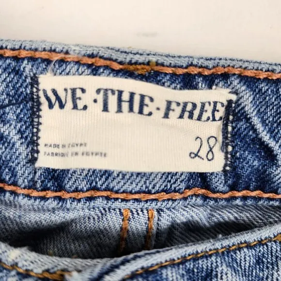We The Free Jeans Womens 28 Blue The Pacifica Straight Leg Slim Denim (28x27)