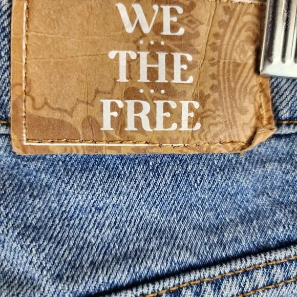 We The Free Jeans Womens 28 Blue The Pacifica Straight Leg Slim Denim (28x27)