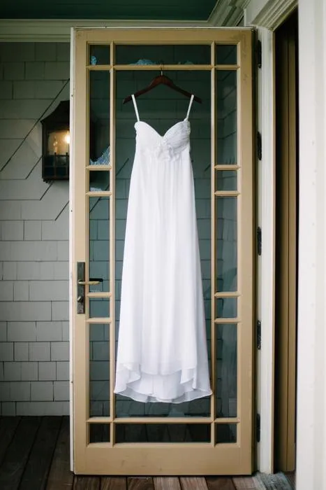 White Chiffon Long Wedding Dress for Golf Course