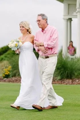 White Chiffon Long Wedding Dress for Golf Course