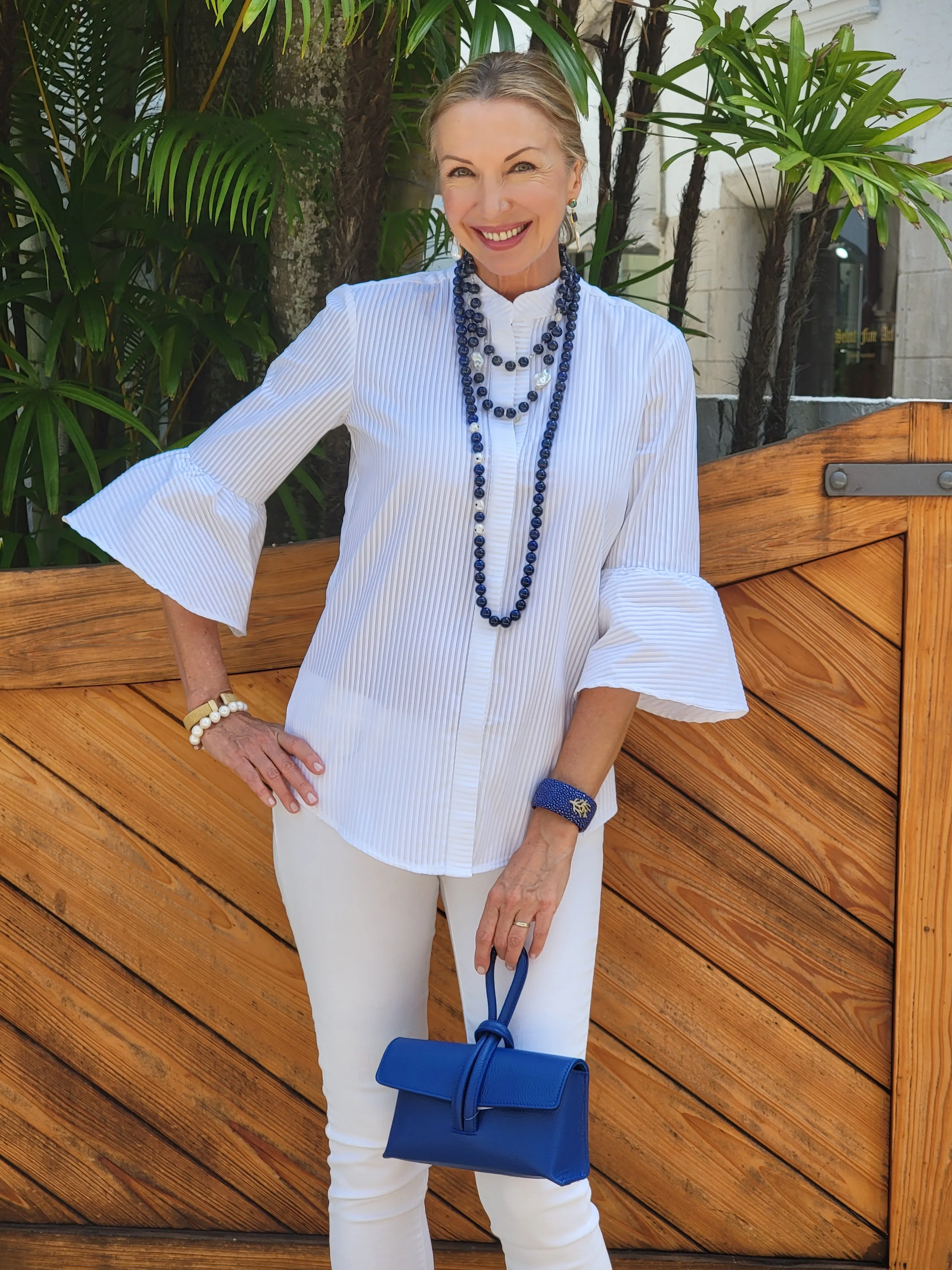 White Tuxedo Blouse