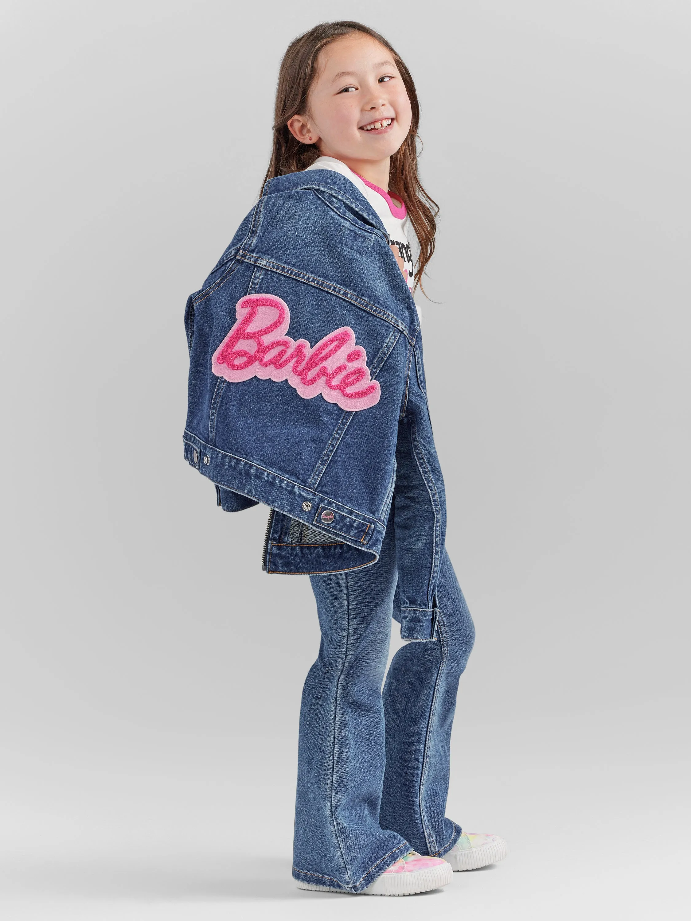 Wrangler Girl's Barbie Zip Front Denim Jacket