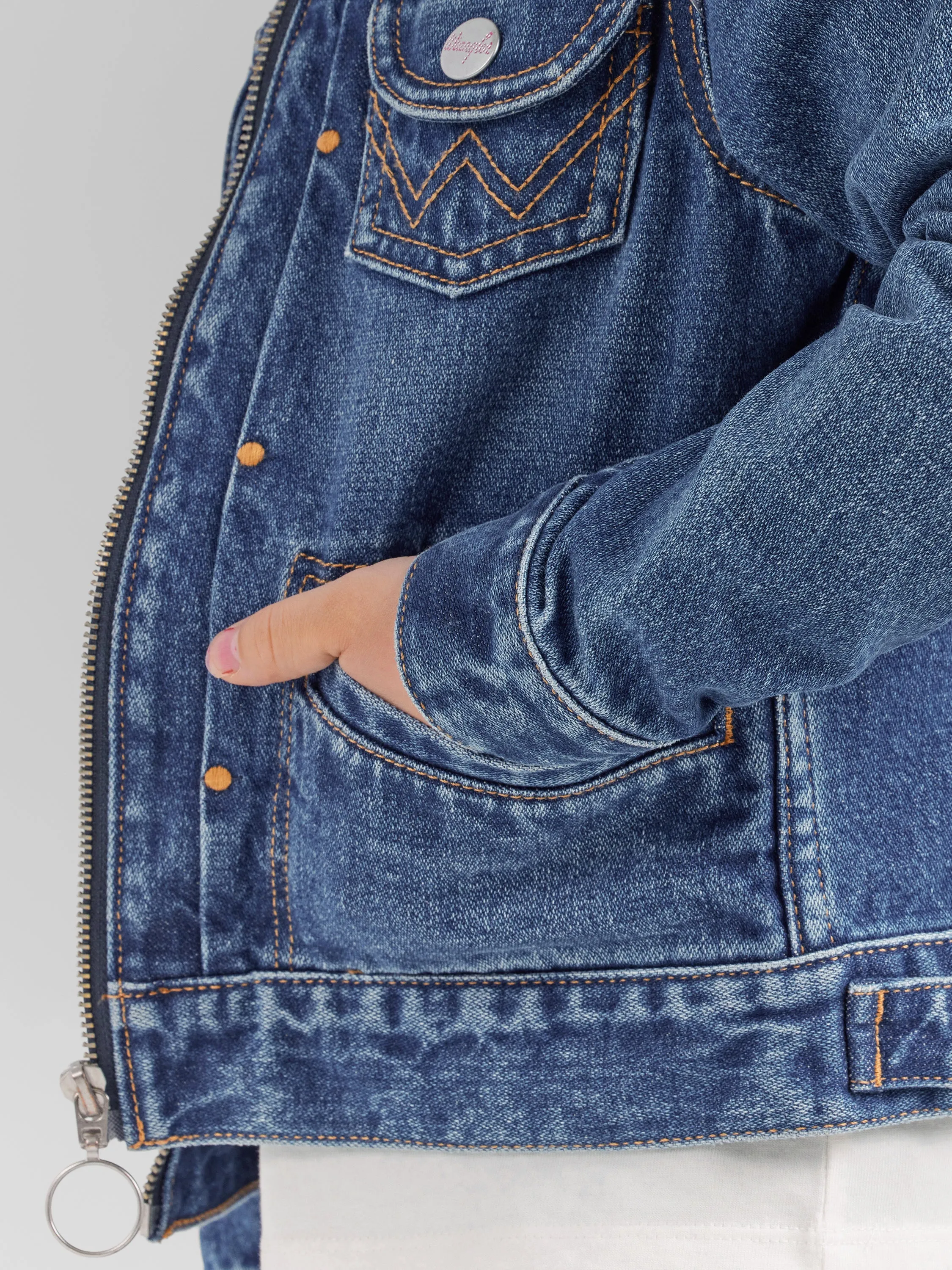 Wrangler Girl's Barbie Zip Front Denim Jacket