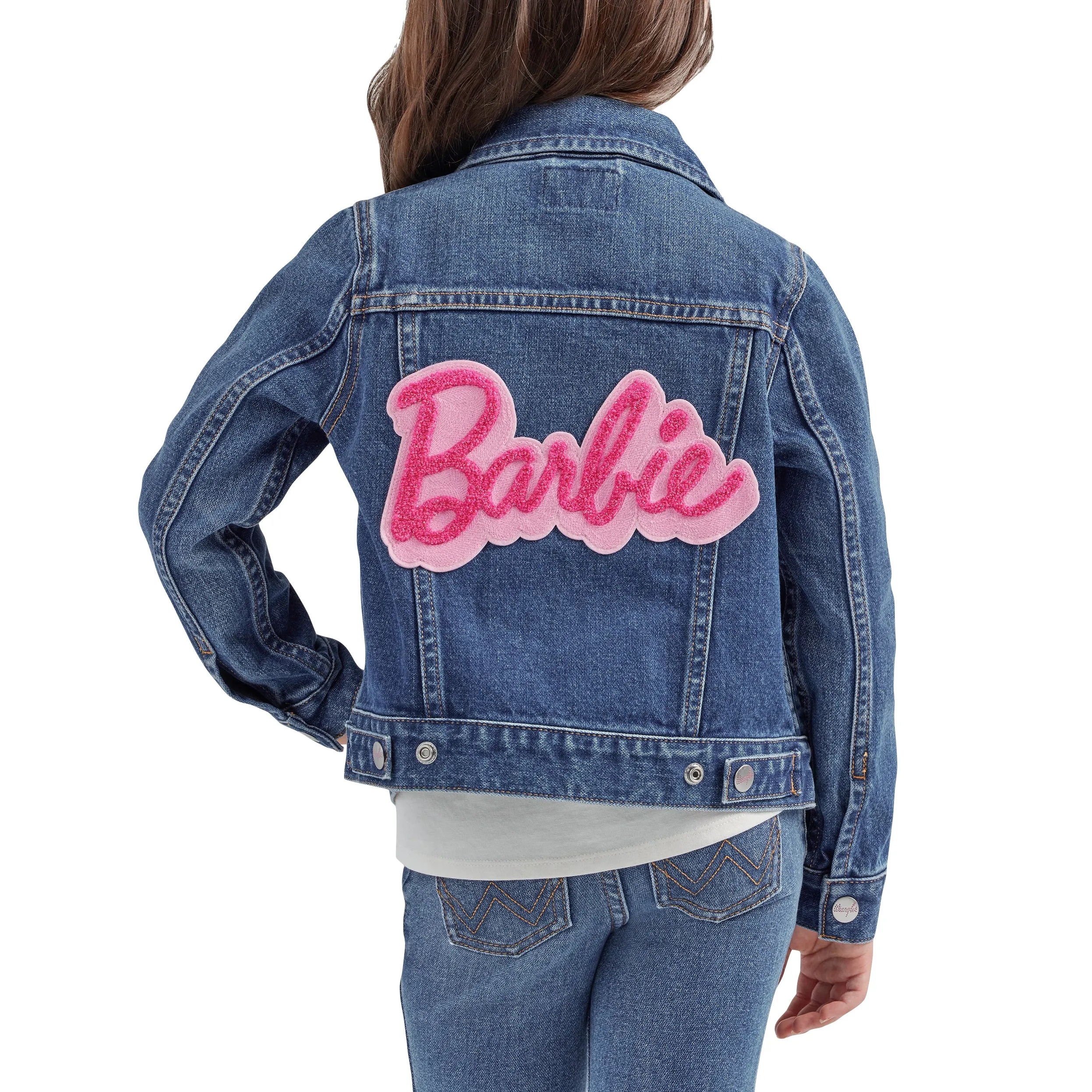 Wrangler Girl's Barbie Zip Front Denim Jacket
