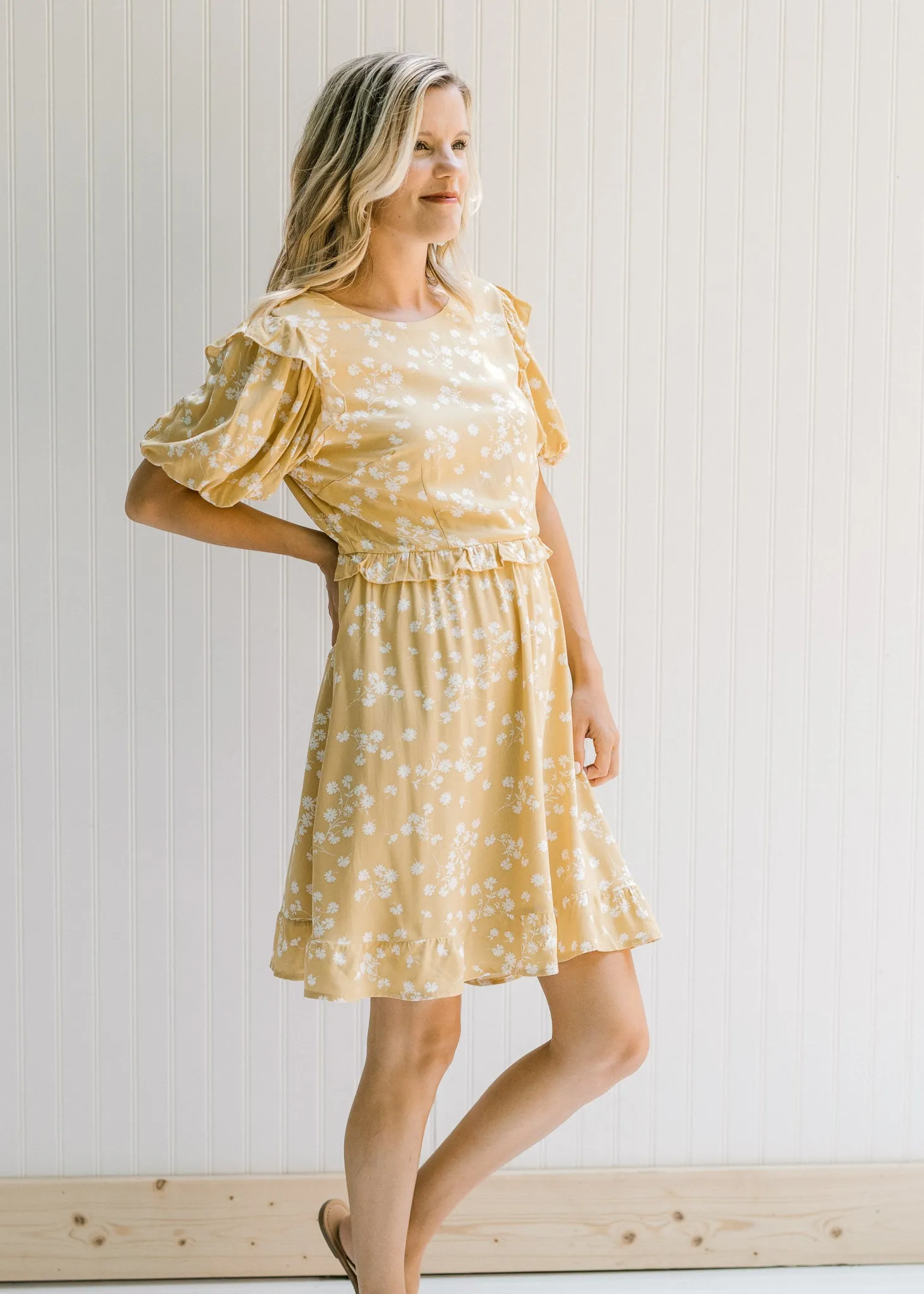 X Sunny Side Yellow Floral Dress